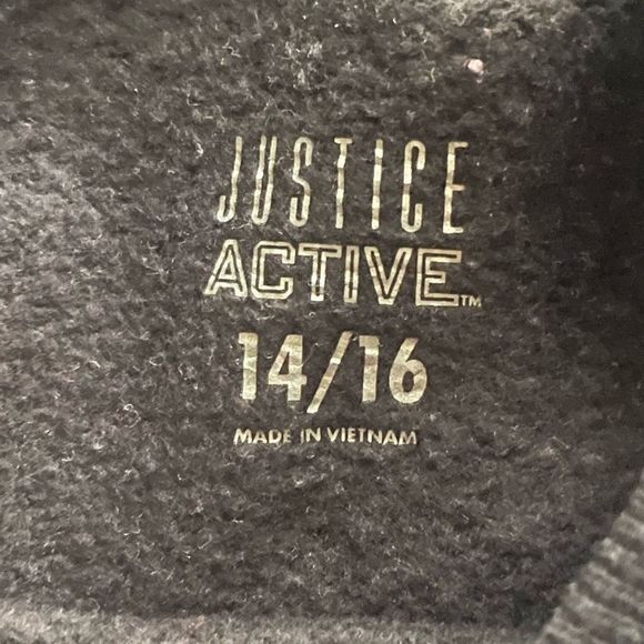 JUSTICE Black Graphic Pullover Sweater w/ White Print, Soft & Cozy, Size 14/16 - Picture 2 of 6